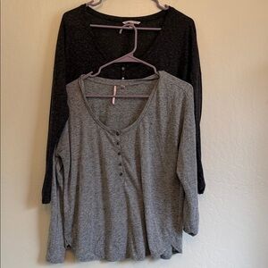 Victoria's Secret Charcoal and Heather Gray Pajama Tops